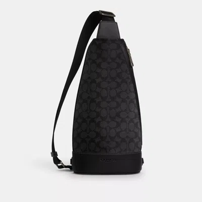 Coach Outlet Dominic Sling Pack In Signature Canvas In Grey
