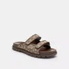 Coach Outlet Double Banded Sandal In Signature Jacquard