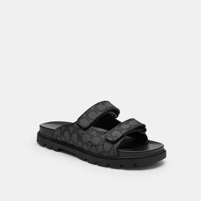 Coach Outlet Double Banded Sandal In Signature Jacquard