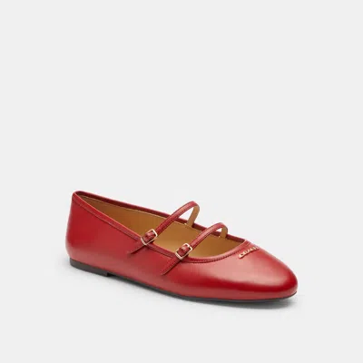 Coach Outlet Double Buckle Mary Jane In Red