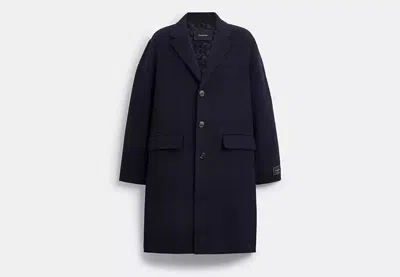 Coach Outlet Double Faced Wool Coat In Blue