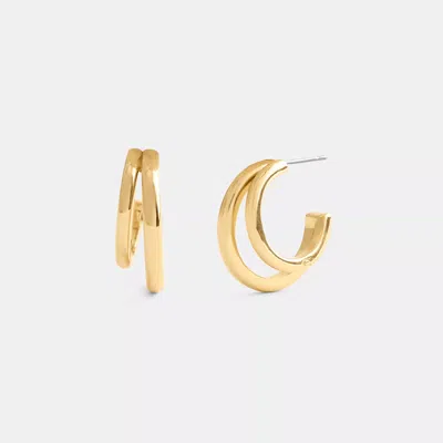 Coach Outlet Double Hoop Earrings In Gold