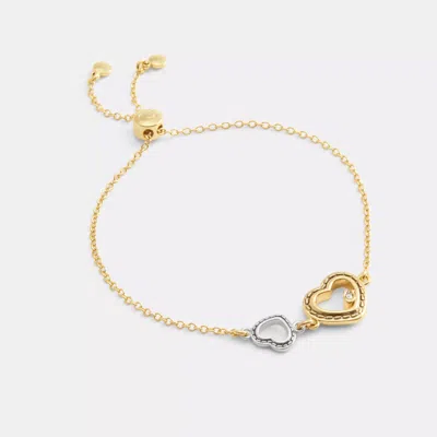 Coach Outlet Double Stitched Hearts Slider Bracelet In Multi