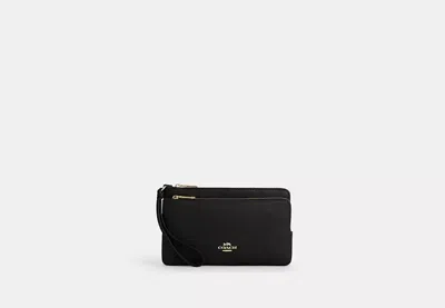Coach Outlet Double Zip Wallet In Black
