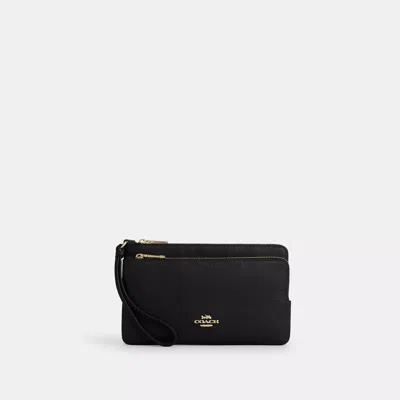 Coach Outlet Double Zip Wallet In Black