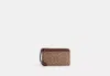 Coach Outlet Double Zip Wallet In Signature Canvas In Brown