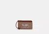 Coach Outlet Double Zip Wallet In Signature Canvas With Horse And Carriage Print In Purple