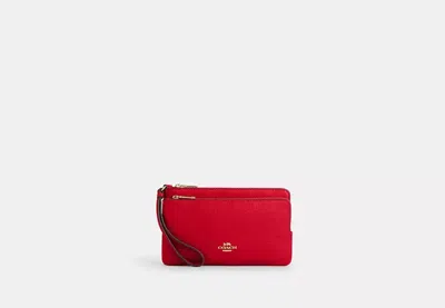 Coach Outlet Double Zip Wallet In Red