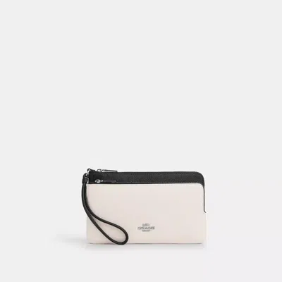 Coach Outlet Double Zip Wallet In White