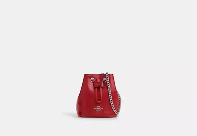Coach Outlet Drawstring Wristlet In Red