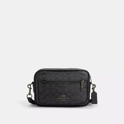 Coach Outlet Elias Crossbody In Signature Canvas In Grey