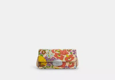 Coach Outlet Eliza Small Flap Crossbody With Floral Print In White
