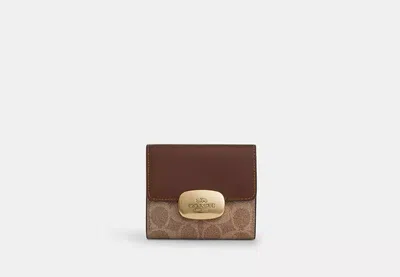 Coach Outlet Eliza Small Wallet In Signature Canvas In Brown
