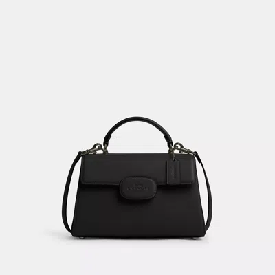 Coach Outlet Eliza Top Handle With Leather Covered Closure In Black