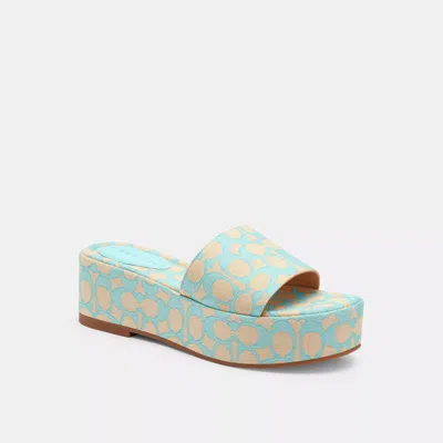 Coach Outlet Eloise Sandal In Signature Jacquard In Blue