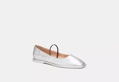 Coach Outlet Emilia Mary Jane In Metallic In Silver