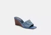 Coach Outlet Emma Wedge With Quilting In Blue
