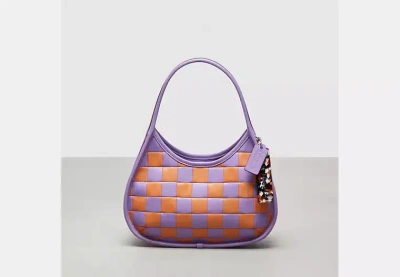 Coach Outlet Ergo Bag In Checkerboard Patchwork Upcrafted Leather In Purple