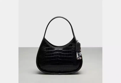 Coach Outlet Ergo Bag In Croc Embossed Coachtopia Leather In Black