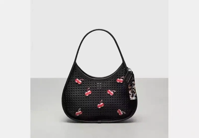 Coach Outlet Ergo Bag In Perforated Upcrafted Leather With Cherry Pins In Black