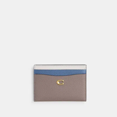 Coach Outlet Essential Card Case In Colorblock In Brass/ash