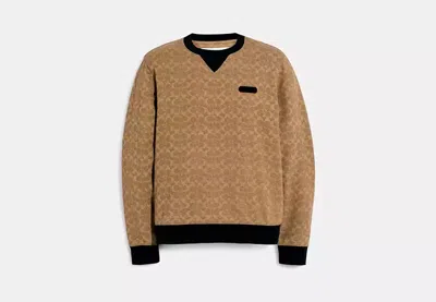 Coach Outlet Essential Crewneck In Organic Cotton In Beige