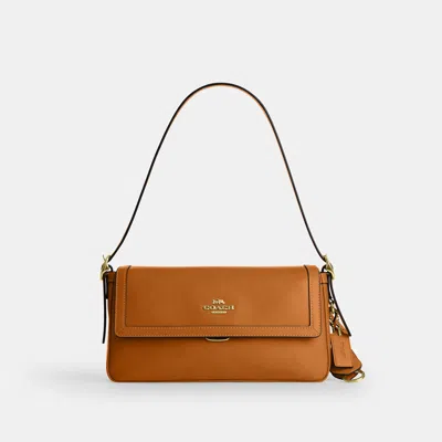 Coach Outlet Etta Flap Shoulder Bag In Gold/brown