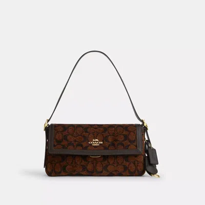 Coach Outlet Etta Small Flap Shoulder Bag In Signature Chenille In Multi