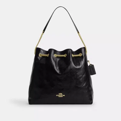 Coach Outlet Evelyn Large Shoulder Bag With Quilting In Black