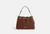 Coach Outlet Evelyn Large Shoulder Bag With Quilting In Brown
