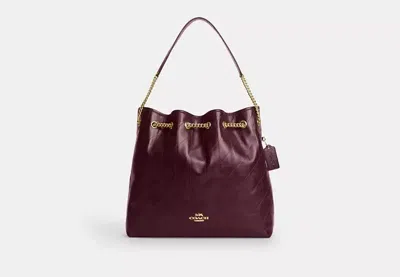 Coach Outlet Evelyn Large Shoulder Bag With Quilting In Burgundy