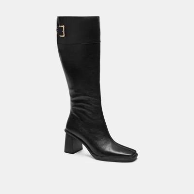 Coach Outlet Extended Calf Heeled Buckle Boot In Multi