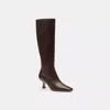 Coach Outlet Extended Calf Kitten Heel Tall Boot In Brown