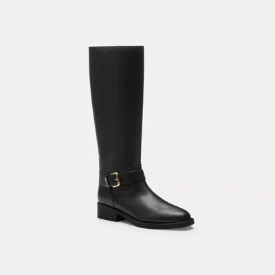 Coach Outlet Extended Calf Riding Boot In Black