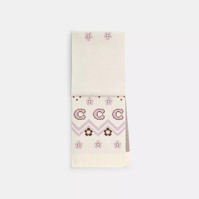 Coach Outlet Fair Isle Print Knit Muffler In White