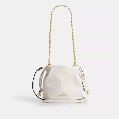 Coach Outlet Faye Mini Drawstring Bag With Ruching In Neutral