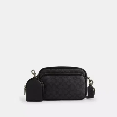 Coach Outlet Finlay Crossbody Bag In Signature Canvas In Black