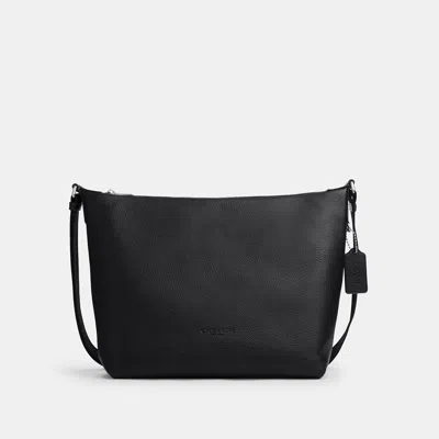 Coach Outlet Finn Hobo Bag 32 In Silver/black