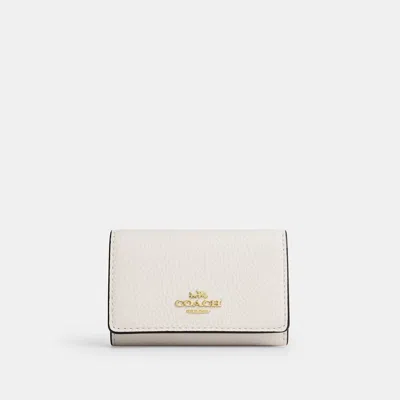 Coach Outlet Five Ring Key Case In Gold/chalk