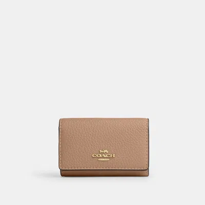 Coach Outlet Five Ring Key Case In Gold/taupe