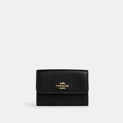 Coach Outlet Flap Card Case In Gold/black