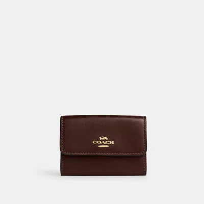 Coach Outlet Flap Card Case In Gold/maple