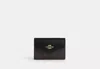 Coach Outlet Flap Card Case In Signature Canvas In Beige