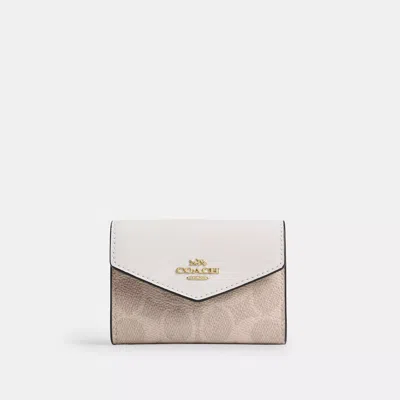 Coach Outlet Flap Card Case In Signature Canvas In Multi