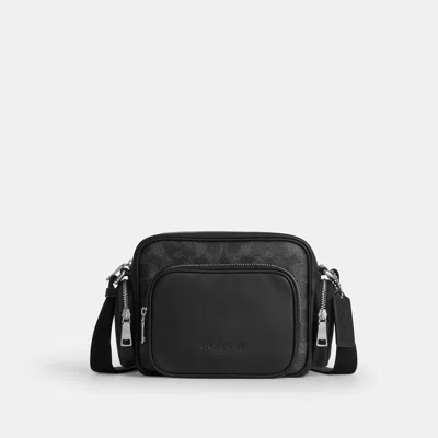 Coach Outlet Fletcher Crossbody Bag In Signature Canvas In Black