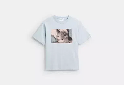 Coach Outlet Floppy Signature Relaxed T-shirt In Blue