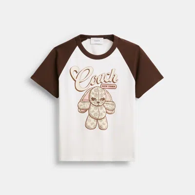Coach Outlet Floppy Stuffie Raglan T-shirt In Organic Cotton In Vintage Ivory