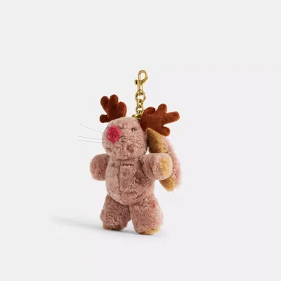 Coach Outlet Floppy With Antlers Bag Charm In Shearling