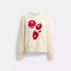 Coach Outlet Floral Crewneck Sweater In Organic Cotton In Multi