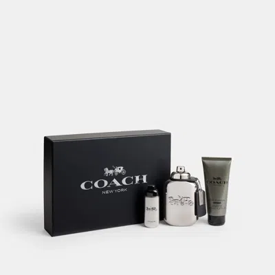 Coach Outlet For Men Pure Eau De Toilette 3 Piece Gift Set In Platinum